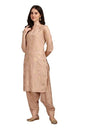 Gufrina WomenS Rayon Straight Kurta & Dhoti Pant With Round Neck 3/4Th Sleeves Solid Pattern Calf Length A Line Style And Regul