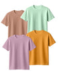 Veirdo Mens 100% Cotton Regular Fit Round Neck Solid Short Sleeve T-Shirt Combo