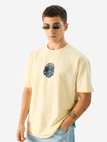 The Souled Store Official Top Gun: Jets Off White Graphic Printed Cotton Oversized T-Shirts For Men And Boys - Fly High With Sty