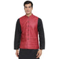 Fabindia MenS Red Silk Nehru Jacket (1017905Red_Pink