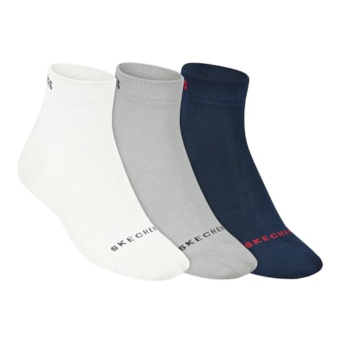 Skechers Men Pack Of 3 Non Terry Bamboo Ankle Socks