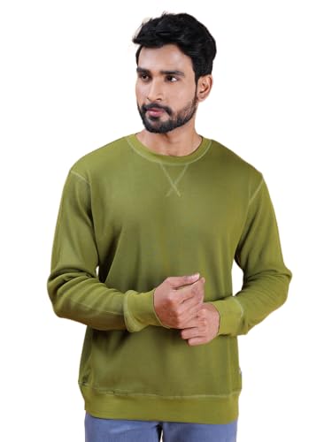 Colors Waffle Texture Full Sleeve T-Shirt for Men - 100% Cotton, Ribbed Crew Neck, Breathable Fabric, Enhanced Texture, Super St