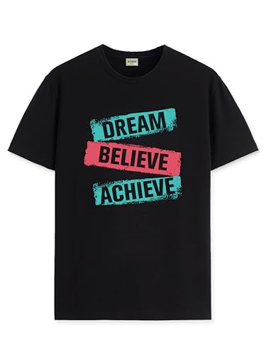 ADRO Tshirt for Men | Printed T Shirt for Men | 100% Cotton T-Shirt |Printed T Shirt | T-Shirts | RN24-DBA-BL-XL Black