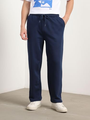 Nobero MenS Straight Sweatpants (1M-Bwjg-R0174-Nb_Navy Blue