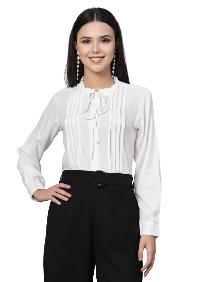 Style Quotient Women Black Polyester Cutout Smart Casual Shirt