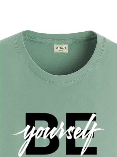 ADRO Men's Solid Regular Fit T-Shirt (RN24-BYO-PT_Pista