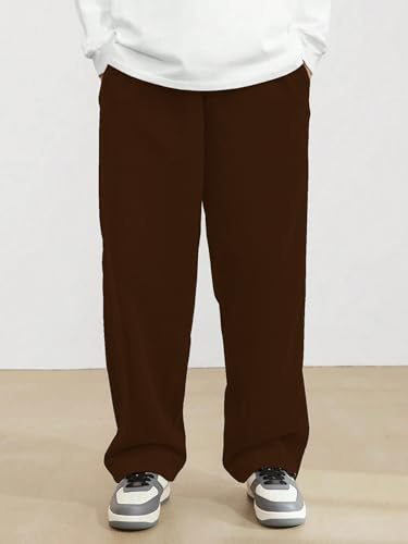 SHIENZY Mens Relaxed Sweatpants (1649_Corduroy Pant_Dark Brown