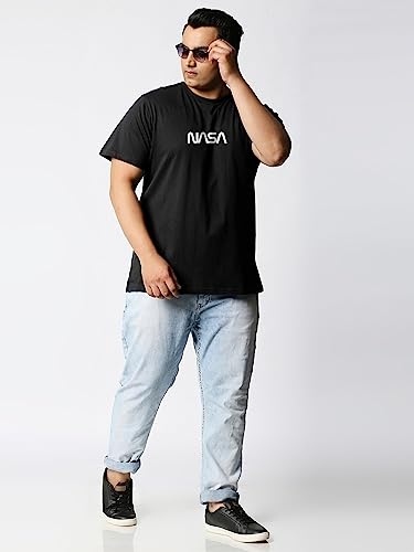 Bewakoof Mens Universal Astro Graphic Printed Cotton Jersey Plus Size T-Shirt - Oversized Fit, Round Neck, Half Sleeves_595701_