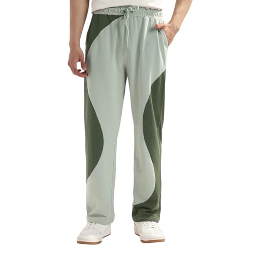 Nobero MenS Straight Sweatpants (1M-Bwjg-R0188_Sage Green