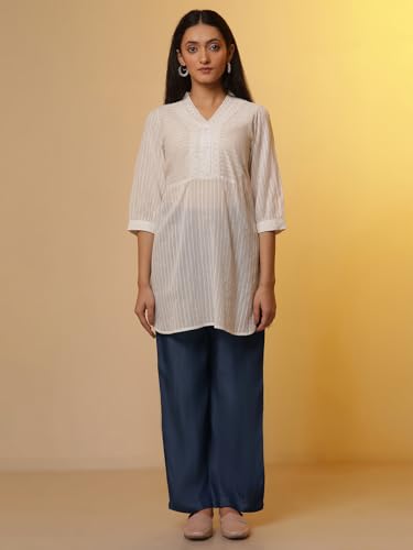Aurelia WomenS Striped Cotton Kurti Set With Pants