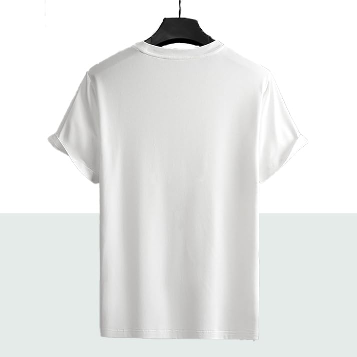 Thalasi Men Anime Oversized Baggy Fit T-Shirt | 100% Cotton | White | Anime Print | Round Neck | Half Sleeve