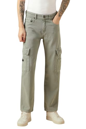 Dennis Lingo Mens Green Cotton Relaxed Fit Mid-Rise Casual Jeans DLMJNMJJ24008_SG
