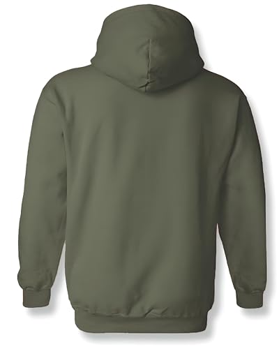 ADRO Mens Premium Cotton Fleece 340 GSM Printed Hoodies (H23-M-TRU-OL_Olive)