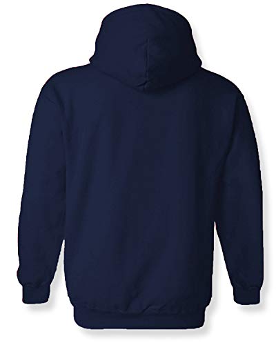 ADRO Men's Cotton Neck Hooded Sweatshirt (H20-M-BEL-NB_Navy)
