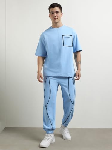 Nobero Men Solid Training Suit T-Shirt With Joggers