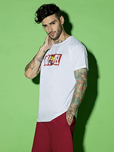 Bewakoof Official Marvel Merchandise MenS Printed Regular Fit Half Sleeve Round Neck Cotton T-Shirt