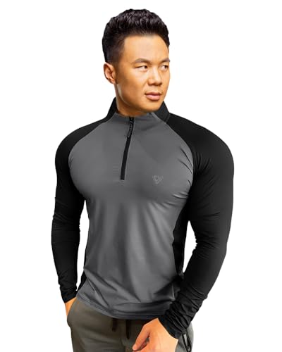 EYEBOGLER Men High Neck ColourBlocked Full Sleeve Regualr Fit T-Shirt