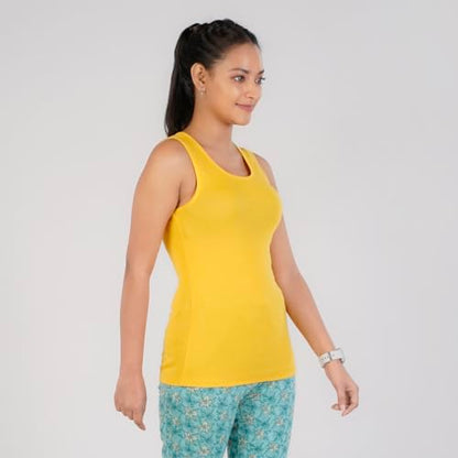 Rupa Colors Playsure Solid 100% Combed Cotton Rib Fabric, Womens Tank Top, Sleeveless Pack of 1