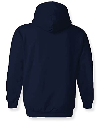 ADRO Men's Cotton Neck Hooded Sweatshirt (H21-M-SCM-NB_Navy)