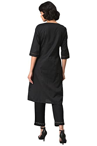 W for Woman Women's Cotton Blend Solid Kurta & Straight Pant