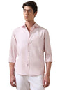 Dennis Lingo Men Solid Cotton Spread Collar Full Sleeves Regular Fit Shirt Light Pink