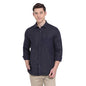 Turtle Men Cotton Linen Slim Fit Solid Full Sleeve Formal Shirt Dark Blue