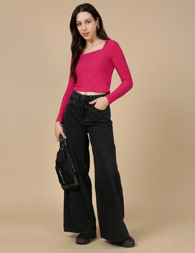 Fyltr WomenS Solid Regular Fit T Shirt (Fylss25Wkt-1002_Fuschia