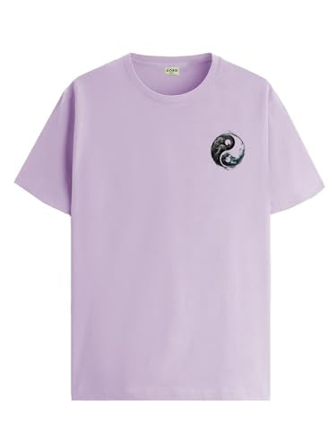 ADRO T-Shirts for MenChest Printed T-Shirt for MenCotton Tshirt for Men|RN24-STICK-YONG-PU-XL Purple