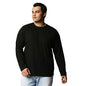 Bewakoof MenS Solid 100% Cotton Plus Size T-Shirt - Regular Fit, Round Neck, Full Sleeves