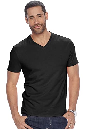 ADRO Men's V Neck Combo Plain Cotton T-Shirts_VCM2-PLN-BL-MR