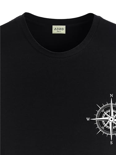 ADRO Tshirt for Men | Printed T Shirt for Men | 100% Cotton Tshirt | Graphic Printed T-Shirt | Chest Printed Tshirt | Unisex Tsh