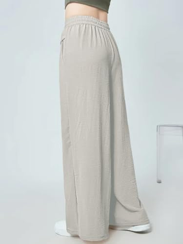 Greciilooks WomenS Loose High Rise Textured Trousers | High-Waisted Pant | Korean Trousars (Available In Plus Size And Combo Pa