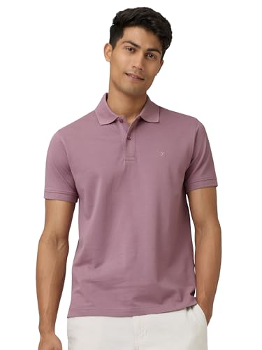 XYXX Mens Cotton Solid Regular Fit T-Shirt (XY_CR14_Polo Tshirt_1_Rose Blush