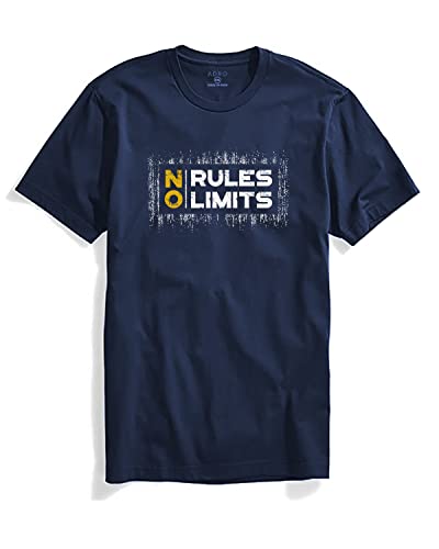 ADRO No Rules No Limits Mens Printed T-Shirt (RNR-M-LIM-NB_Navy_XL)