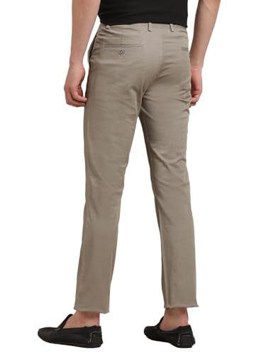 Turtle Men Cotton Stretch Grey Solid Ultra Slim Fit Casual Trouser