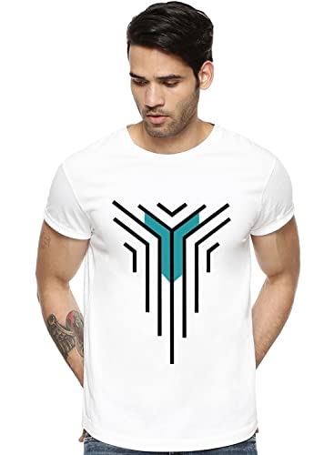ADRO Graphic Design Mens Printed T-Shirts (RNR-M-LNL-WH_White_S)