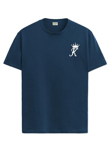 ADRO Men's Solid Regular Fit T-Shirt (RN24-STICK-KK-SB_Teal