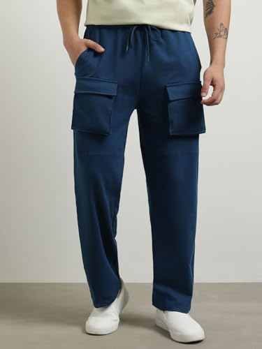 Nobero MenS Straight Sweatpants (1M-Bwjg-R0114-Nb_Navy Blue