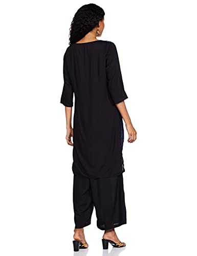W for Woman Women's Round Neck Kurta-Yarn Dyed 38 L 3/4 SLV with Parallel Pant