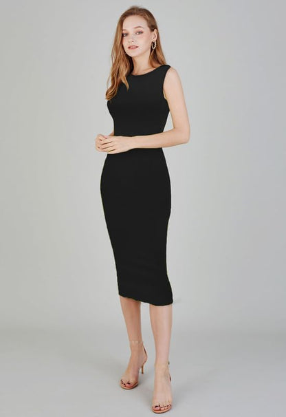 Toochki Dress For Women | Lycra Dresses | One Piece Dress | Black Midi Dress Dress For Women | Black Bodycon Dress For Women | C