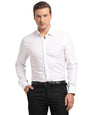 Turtle Men 100% Cotton Slim Fit White Dobby Print Party Shirt