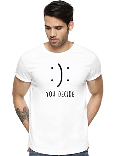 ADRO You Decide Mens Printed T-Shirts (RNR-M-DEC-WH_White)