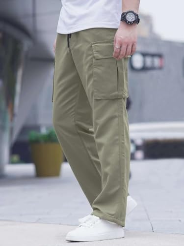Lymio Men Cargo || Men Cargo Pants || Men Cargo Pants Cotton || Cargos for Men (Cargo-01-04) (M, Olive Green)