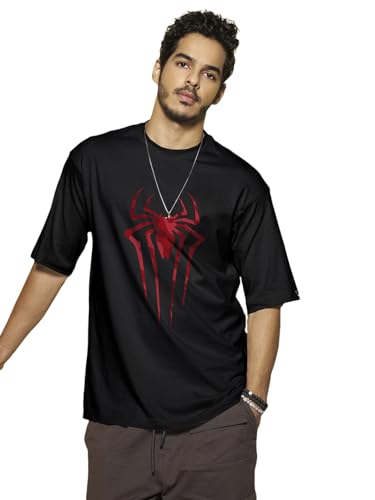 Bewakoof MenS Graphic Printed 100% Cotton T-Shirt - Oversized Fit, Round Neck, Half Sleeves