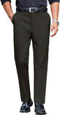 CB-COLEBROOK Mens Classic Formal Premium Dress Pants Expandable Waist Suit Pant Slim Fit Flat Front Slacks Ankle Fit Trousers fo