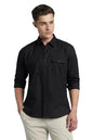Dennis Lingo Men Linen Blend Regular Fit Solid Shirts Black