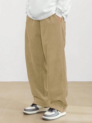Shienzy MenS Relaxed Sweatpants (1649_Corduroy Pant_Chiku