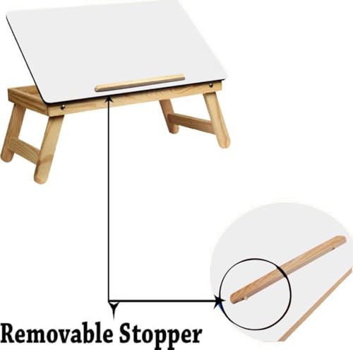 Yajnas Wooden Multipurpose Foldable Laptop Table With Cup & Tab Holder| Table Holder Study Table, Breakfast Table, Foldable & Po
