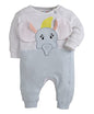 BUMZEE Full Sleeves Elephant Applique Sleepsuit for Baby Boys Age - 9-12 Months