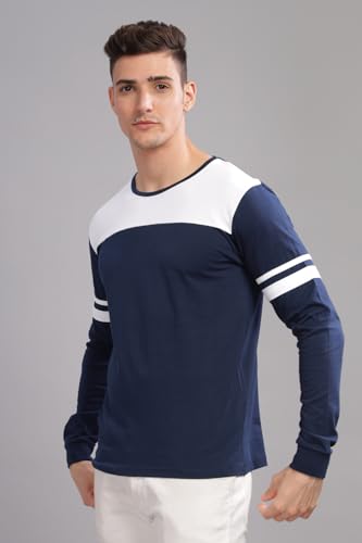 ADRO Full Sleeve Tshirt for Men | Colorblock T Shirt for Men | 100% Cotton Tshirt | Full Sleeve T-Shirt | Mens Full Sleeves T Sh